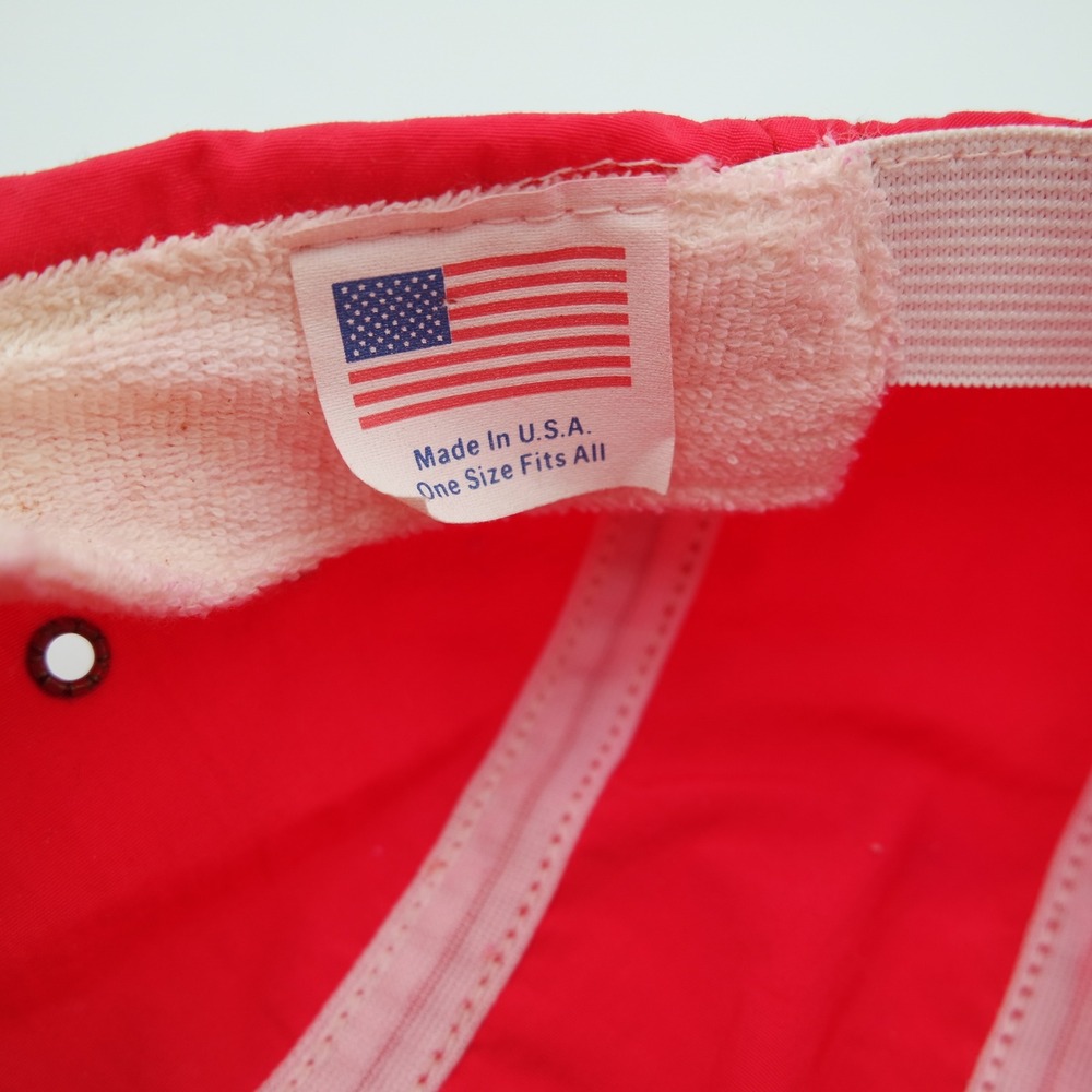 Vintage Neon Pink 5 Panel Camper Hat Elastic Back Cap Made in USA - Picture 4 of 10
